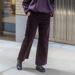 Uniqlo Wide-Fit Corduroy Pants in Wine (purple)| size XS (runs large)